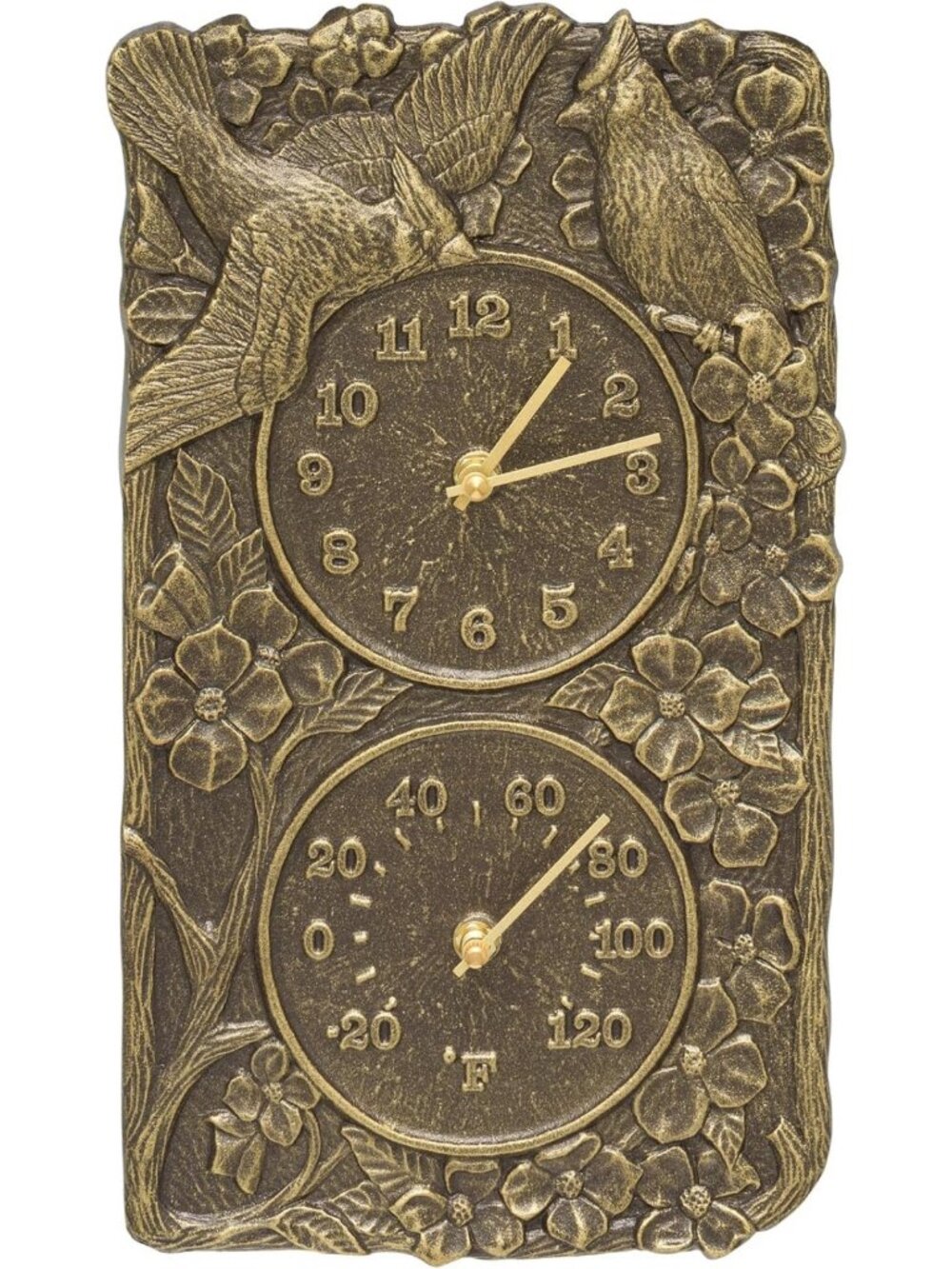 Elegant Cardinal Combo Clock in French Bronze - Stylish Home Decor Accent